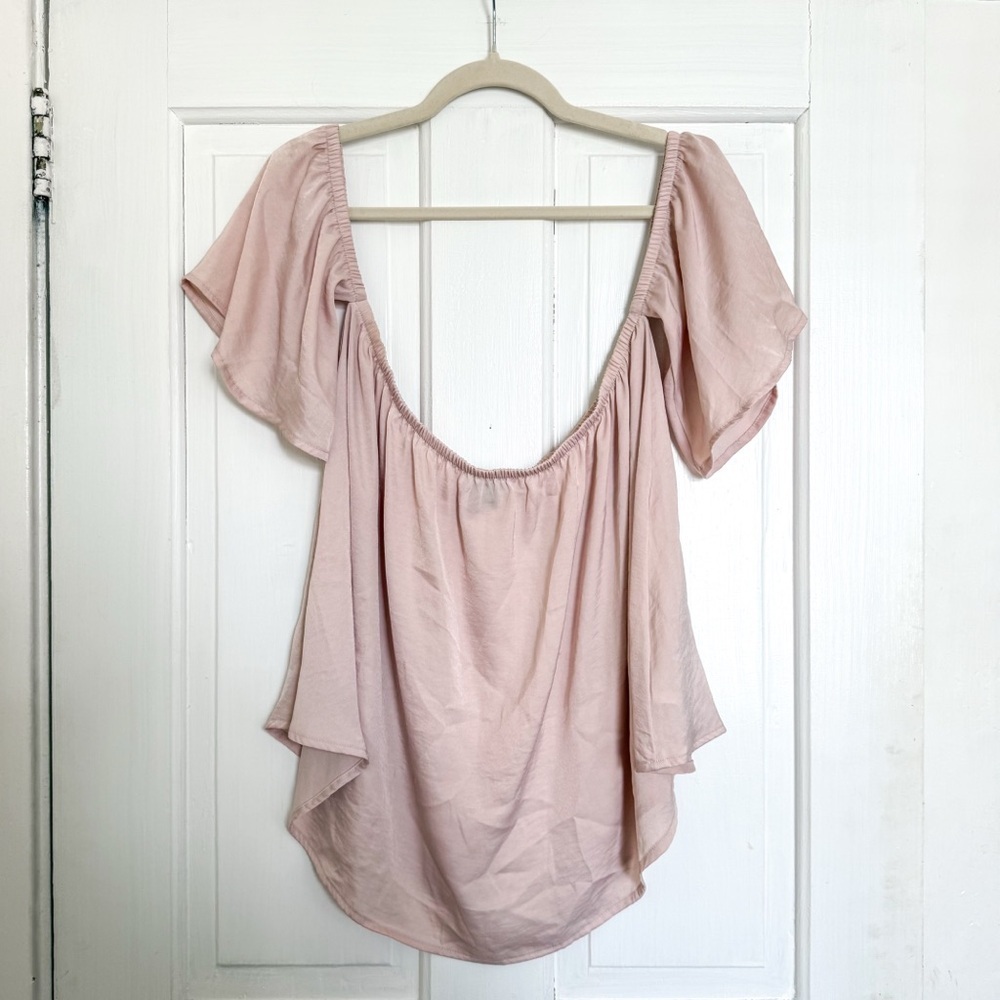 American Eagle Outfitters Blush Off The Shoulder Top - Picture 2 of 6